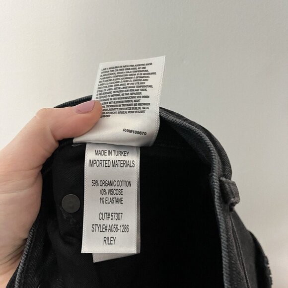 AGOLDE Stretch Riley High Rise Straight Crop Jeans in Washed Black Size 27 - Picture 6 of 9